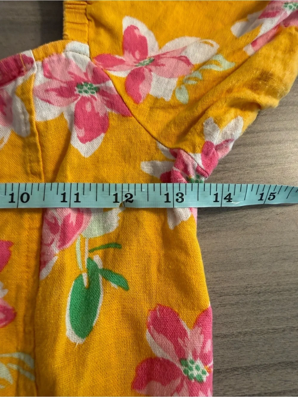 Old Navy Yellow Floral Puff Sleeve Crop Top